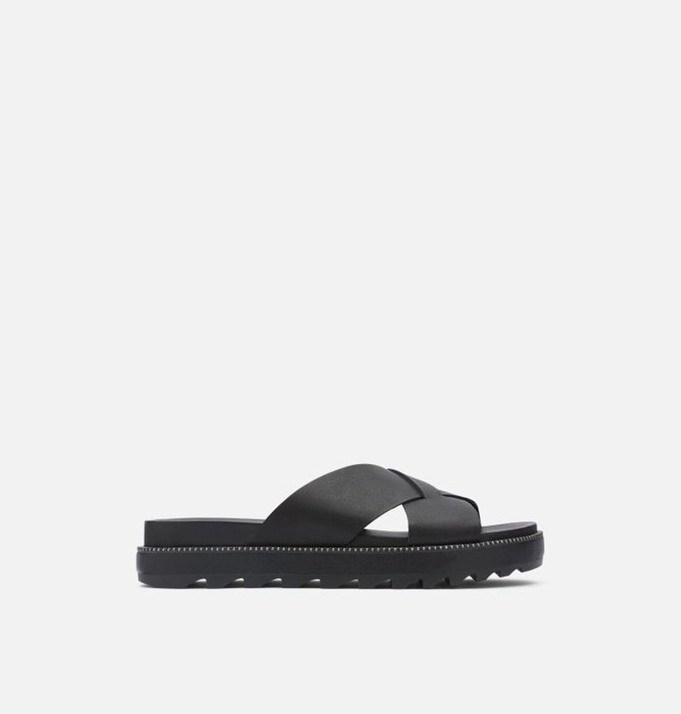 Womens Slides Black - Sorel Roaming™ Criss Cross - 743859-MZG